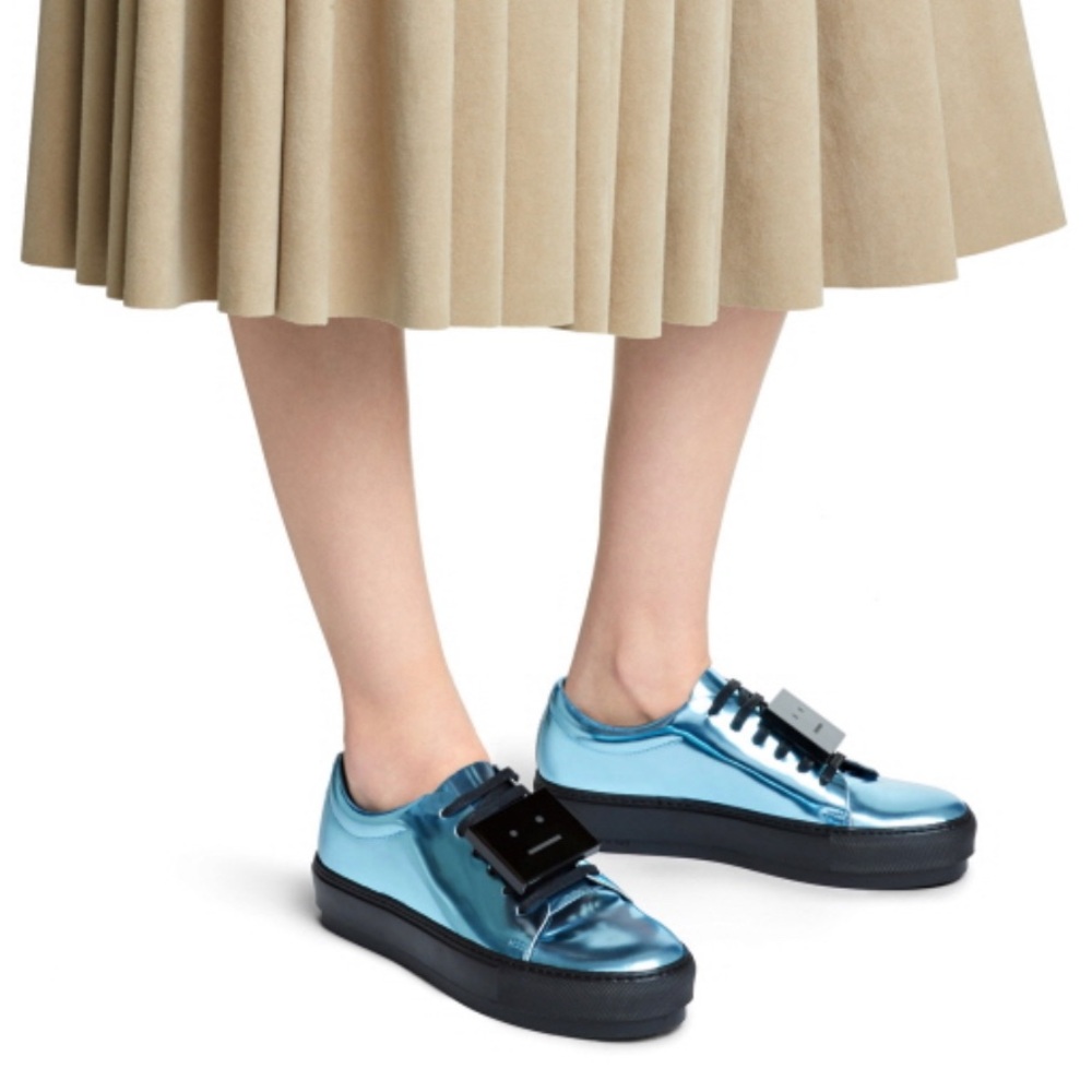 Acne Studio Blue/Black Women's Shoes Quiet Luxury Formal Evening Casual Size 7.5 - Picture 3 of 16